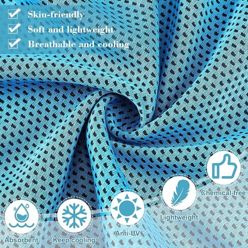 36 قطعة مناشف تبريد كبيرة الحجم 35 × 12 بوصة مناشف تبريد للرقبة والوجه من الألياف الدقيقة للسفر ومنشفة ثلج للعرق ناعمة قابلة للتنفس منشفة باردة لليوجا ورياضة الجري والتمارين والتخييم واللياقة البدنية (أسود) in Kuwait