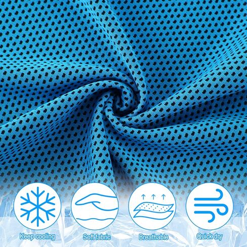 Redbaker 100 حزمة مناشف التبريد 40 × 12 بوصة مناشف التبريد السائبة للرياضيين منشفة اليوغا حصيرة للرقبة والوجه تبريد الرقبة يلتف للطقس الحار الرياضة تجريب اللياقة البدنية الصالة الرياضية اليوغا السفر التخييم in Kuwait