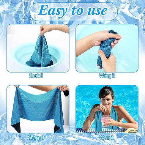 Redbaker 100 حزمة مناشف التبريد 40 × 12 بوصة مناشف التبريد السائبة للرياضيين منشفة اليوغا حصيرة للرقبة والوجه تبريد الرقبة يلتف للطقس الحار الرياضة تجريب اللياقة البدنية الصالة الرياضية اليوغا السفر التخييم in Kuwait