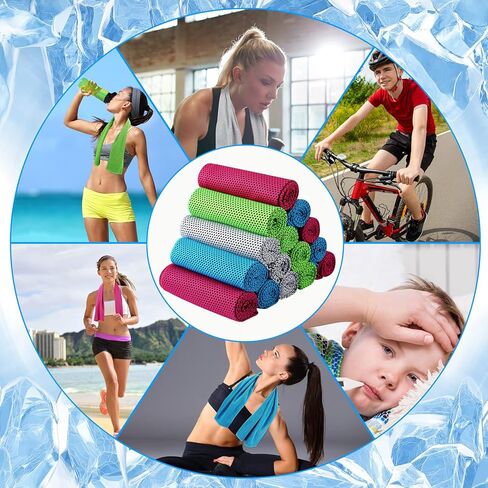 Redbaker 100 حزمة مناشف التبريد 40 × 12 بوصة مناشف التبريد السائبة للرياضيين منشفة اليوغا حصيرة للرقبة والوجه تبريد الرقبة يلتف للطقس الحار الرياضة تجريب اللياقة البدنية الصالة الرياضية اليوغا السفر التخييم in Kuwait