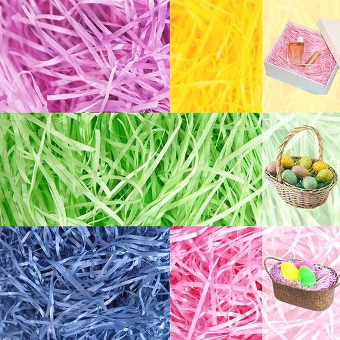 Joepen 8.8oz (250g) Easter Grass Recyclable Paper Shred Light Blue Easter Basket Stuffers Filler for Egg Hunt Easter Party Decoration in Saudi Arabia