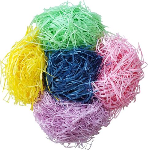 Joepen 8.8oz (250g) Easter Grass Recyclable Paper Shred Light Blue Easter Basket Stuffers Filler for Egg Hunt Easter Party Decoration in Saudi Arabia