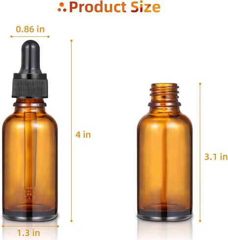 Fashionwu Dropper Bottle 1 oz, 24 Pieces Eye Dropper Bottle, 30ml Amber Glass Bottle for Essential Oils, Liquids, Essential Oil Dropper Bottle with 3pcs Stainless Steel Funnels, Long Glass Dropper in Saudi Arabia
