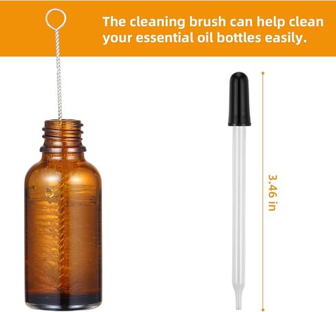 Fashionwu Dropper Bottle 1 oz, 24 Pieces Eye Dropper Bottle, 30ml Amber Glass Bottle for Essential Oils, Liquids, Essential Oil Dropper Bottle with 3pcs Stainless Steel Funnels, Long Glass Dropper in Saudi Arabia