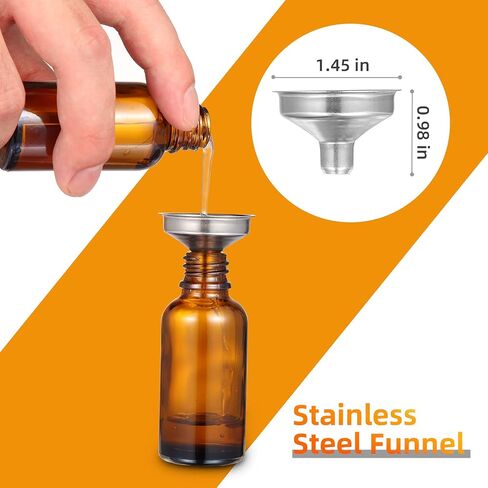 Fashionwu Dropper Bottle 1 oz, 24 Pieces Eye Dropper Bottle, 30ml Amber Glass Bottle for Essential Oils, Liquids, Essential Oil Dropper Bottle with 3pcs Stainless Steel Funnels, Long Glass Dropper in Saudi Arabia