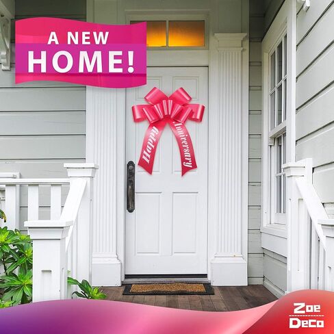 Zoe Deco Happy Anniversary Car Bow (Red, 30 inch), Giant Gift Bow Pre-Printed with Happy Anniversary, Big Bow for Car, Anniversary Bow, Huge Car Bow, Bow for Gifts, Bow for Cars, Gift Wrapping in Kuwait