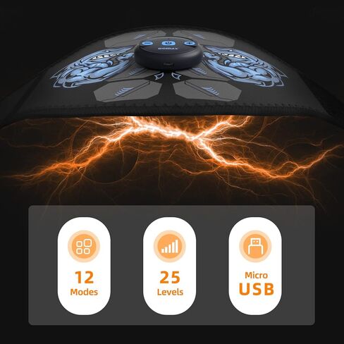 DOMAS Wireless Ab Belt Abdominal Muscle Toner- APP Controlled Bluetooth Abs Stimulator with 12 Modes 25 Intensity Levels EMS Muscle Toning Belt for Women And Man Workout at Home,Gym,Office Black in Kuwait