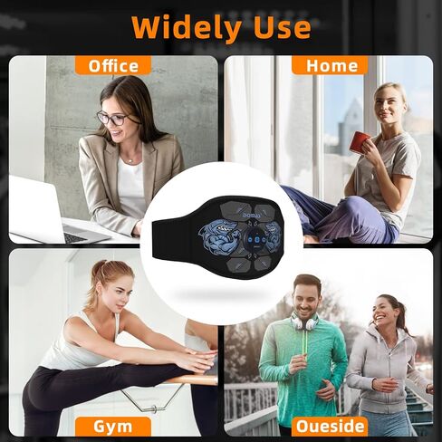 DOMAS Wireless Ab Belt Abdominal Muscle Toner- APP Controlled Bluetooth Abs Stimulator with 12 Modes 25 Intensity Levels EMS Muscle Toning Belt for Women And Man Workout at Home,Gym,Office Black in Kuwait