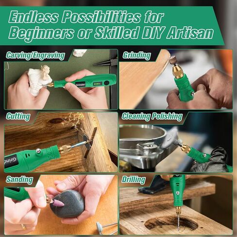 KKUYT 2 في 1 أداة دوارة كهربائية وقلم نقش، مجموعة أدوات دوارة لاسلكية ذات 5 سرعات متغيرة مع 136 ملحقًا، أدوات نحت آلة نقش الطاقة للحرف اليدوية والإبداعات اليدوية in Kuwait