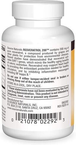 Source Naturals Resveratrol, for Heart and Healthy Aging* 200 mg - 30 Tablets in Saudi Arabia