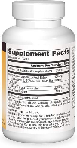 Source Naturals Resveratrol, for Heart and Healthy Aging* 200 mg - 30 Tablets in Saudi Arabia