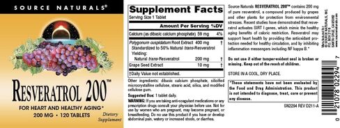 Source Naturals Resveratrol, for Heart and Healthy Aging* 200 mg - 30 Tablets in Saudi Arabia