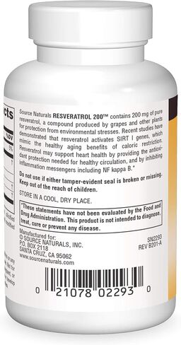 Source Naturals Resveratrol, for Heart and Healthy Aging* 200 mg - 30 Tablets in Saudi Arabia