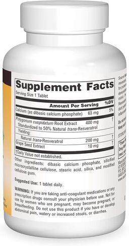 Source Naturals Resveratrol, for Heart and Healthy Aging* 200 mg - 30 Tablets in Saudi Arabia