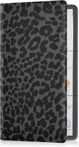 Bolaz Car Registration and Insurance Holder-Dark Gray Leopard Cheetah Print Leather Auto Registration and Insurance Card Holder-Vehicle Glove Box Organizer for Driver's License(228vb5d) in Saudi Arabia