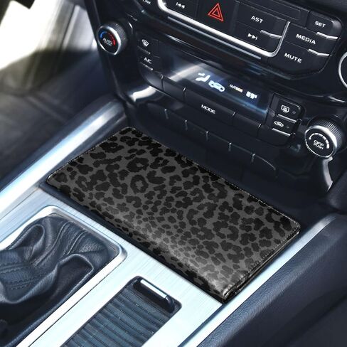 Bolaz Car Registration and Insurance Holder-Dark Gray Leopard Cheetah Print Leather Auto Registration and Insurance Card Holder-Vehicle Glove Box Organizer for Driver's License(228vb5d) in Saudi Arabia