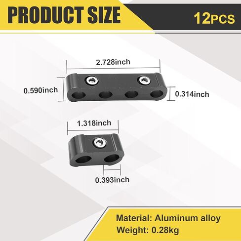 UGSHY 12 قطعة من أسلاك توصيل شرارة محرك السيارة، دعامة سلك إشعال خفيفة الوزن من سبيكة معدنية، مشبك سلك ثابت بأربعة فتحات، قطع غيار سيارات متعددة الوظائف، مناسبة لمعظم موديلات السيارات (أسود) in Kuwait