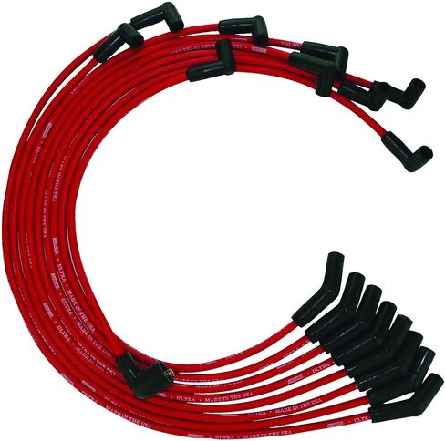 Moroso 52074 أسلاك توصيل الإشعال الحمراء من سلسلة Ultra، Ford 351C/393/429/460، أطراف توصيل 135 درجة، موزع HEI in Saudi Arabia