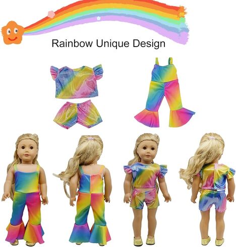 10 Sets 16-18 Inch Baby Doll Clothes,Casual Clothes Pajamas Accessories Include Hair Clips Fits 43cm New Born Baby Doll-Best Gift.(16 Inch-10set) in Saudi Arabia