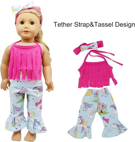10 Sets 16-18 Inch Baby Doll Clothes,Casual Clothes Pajamas Accessories Include Hair Clips Fits 43cm New Born Baby Doll-Best Gift.(16 Inch-10set) in Saudi Arabia
