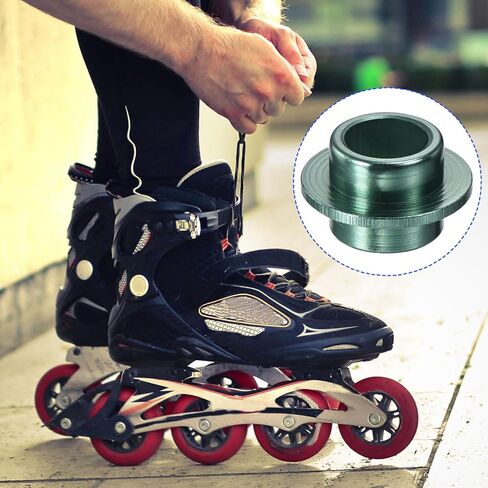 M METERXITY 8 Pack Spacers - Inline Axle Bushing Wheel Center Spacer Aluminum, Apply to Roller Skating/Outdoor Sports (0.4" H, Green) in Kuwait