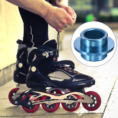 M METERXITY 8 Pack Spacers - Inline Axle Bushing Wheel Center Spacer Aluminum, Apply to Roller Skating/Outdoor Sports (0.4" H, Blue) in Saudi Arabia