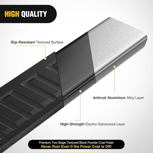 Nilight Running Boards for 2019-2024 Chevy Silverado/GMC Sierra 1500 Double Cab 2020-2024 Silverado/GMC Sierra 2500HD 3500HD 6 Inch Aluminum Bolt-on Powder Coated Side Step Nerf Bars, 2 Years Warranty in Kuwait