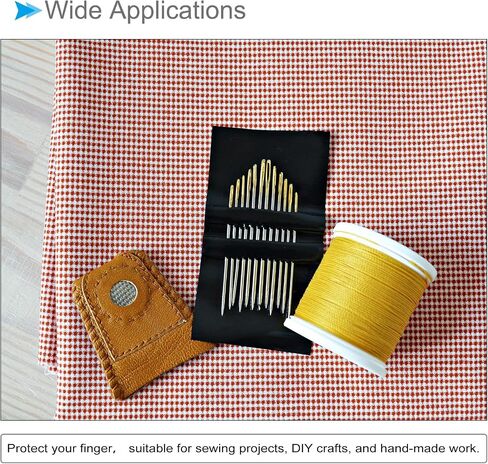 CoCud Leather Thimble Finger Protector, 0.63" Dia Metal Disc with Dimpled Surface Leather Coin Thimble Pad Thimble Cover - (Applications: for Knitting, Sewing, Quilting, Needlework) in Saudi Arabia