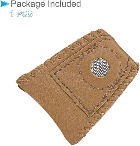 CoCud Leather Thimble Finger Protector, 0.63" Dia Metal Disc with Dimpled Surface Leather Coin Thimble Pad Thimble Cover - (Applications: for Knitting, Sewing, Quilting, Needlework) in Saudi Arabia