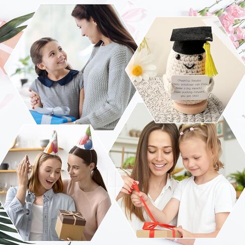 grevosea البسيطة مضحك البطاطس الإيجابية، 3 بوصة إيجابية الدكتور البطاطس الكروشيه لطيف الصوف مضحك محبوك دمية البطاطس الإيجابية ابتهج الهدايا لعيد ميلاد أصدقاء حزب الديكور التشجيع in Kuwait