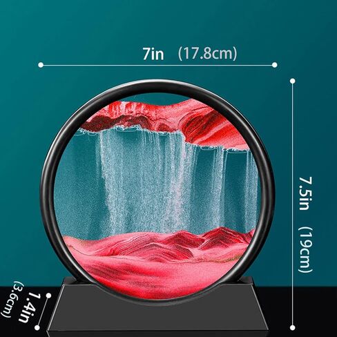 twohua فن الرمال الحركة السائلة تتحرك 3D اللون الرمال المتحركة ديكور تدفق الرمال اللوحة الساعة الرملية ديكور الرمال مكتب اللعب سطح المكتب مسكنات الإجهاد هدية للمكتب، مكتب المياه، بار، غرفة نوم، 7 "، الأزرق in Saudi Arabia