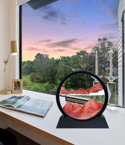 twohua فن الرمال الحركة السائلة تتحرك 3D اللون الرمال المتحركة ديكور تدفق الرمال اللوحة الساعة الرملية ديكور الرمال مكتب اللعب سطح المكتب مسكنات الإجهاد هدية للمكتب، مكتب المياه، بار، غرفة نوم، 7 "، الأزرق in Saudi Arabia