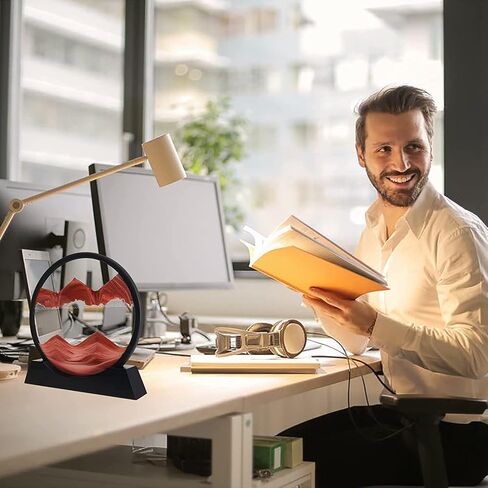 twohua فن الرمال الحركة السائلة تتحرك 3D اللون الرمال المتحركة ديكور تدفق الرمال اللوحة الساعة الرملية ديكور الرمال مكتب اللعب سطح المكتب مسكنات الإجهاد هدية للمكتب، مكتب المياه، بار، غرفة نوم، 7 "، الأزرق in Saudi Arabia