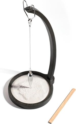 Kihomi Wooden Sand Pendulum for Desk | Creative Swinging Sand Tracing Pendulum | Magical Kinetic Decor for Zen Office and Home Decor | Relaxing Accessories for Tensegrity and Ornament Gifts (Brown) in Kuwait
