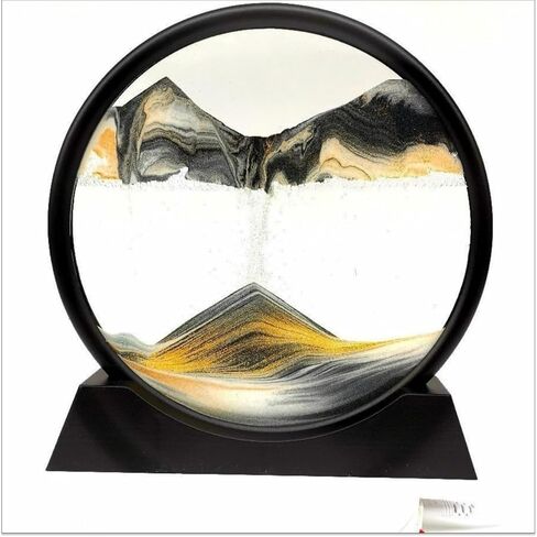 CCCTY 12 بوصة فن الرمل المتحرك، 3D جولة أعماق البحار المتحركة فن الرمل السائل الحركة 3D منظر البحر الرملي في عرض الحركة، إطار رملي متدفق أرفف الكتب الفنية لسطح المكتب ديكور مكتب المنزل in Kuwait