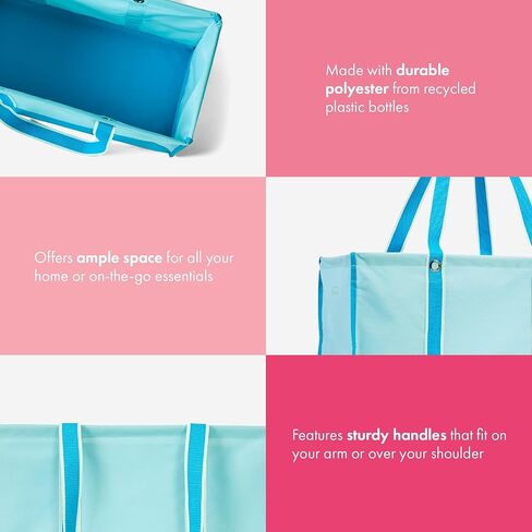 حقيبة حمل كبيرة الحجم من THIRTY-ONE Gifts، حقيبة حمل كبيرة الحجم قابلة للطي للبقالة والسفر والتخزين in Kuwait