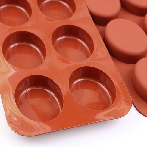 homEdge 6-Cavity Heart Silicone Mold, 3 Packs Heart Shape Molds for Making Handmade Soap, Chocolate, Soap Candles and Jelly-Brown in Kuwait