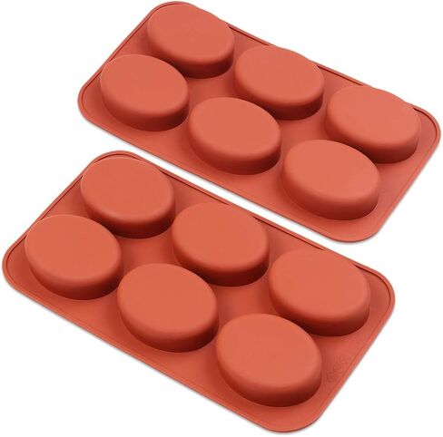 homEdge 6-Cavity Heart Silicone Mold, 3 Packs Heart Shape Molds for Making Handmade Soap, Chocolate, Soap Candles and Jelly-Brown in Kuwait