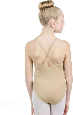 Danzcue Girls Nude Seamless Undergarment Camisole Leotard with Adjustable Straps in Saudi Arabia