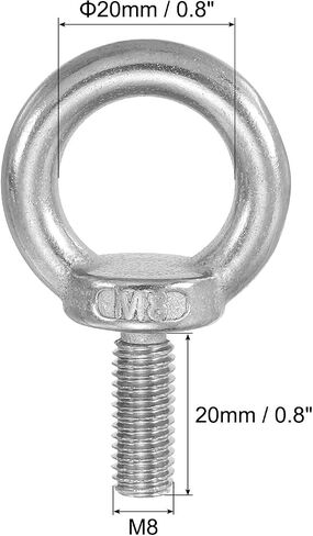 PATIKIL M6 x 30mm Lifting Shoulder Eye Bolt, 5Pcs 304 Stainless Steel Lifting Ring Threaded Eyebolt with Nuts Washers for Hanging Hammocks Articles in Saudi Arabia