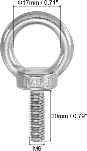 PATIKIL M6 x 30mm Lifting Shoulder Eye Bolt, 5Pcs 304 Stainless Steel Lifting Ring Threaded Eyebolt with Nuts Washers for Hanging Hammocks Articles in Saudi Arabia
