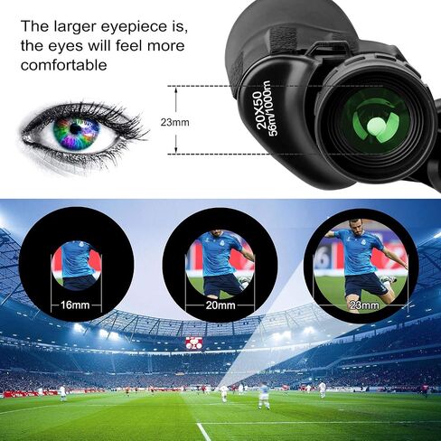 20x50 Compact Binoculars with Low Light Night Vision, HD Professional/Daily Waterproof Telescope for Outdoor Hunting, Bird Watching, Sightseeing Fit for Adults with BAK4 Prism FMC Lens in Saudi Arabia