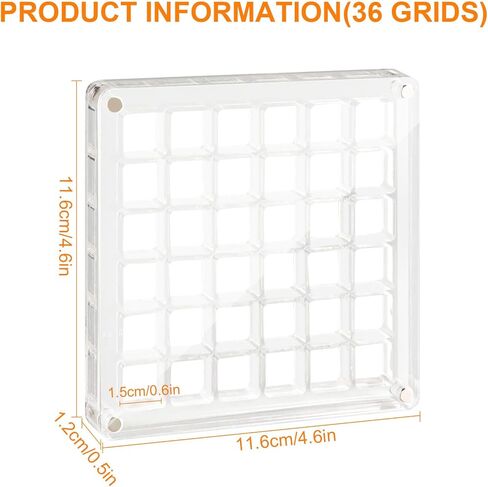 Generic Acrylic Magnetic Seashell Display Box, 36 Grids Clear Mini Seashell Storage Box Display Case Decorative Seashell Starfish Trinket, Small Craft Organizers Container for Bead, Nail, Jewelry in Kuwait