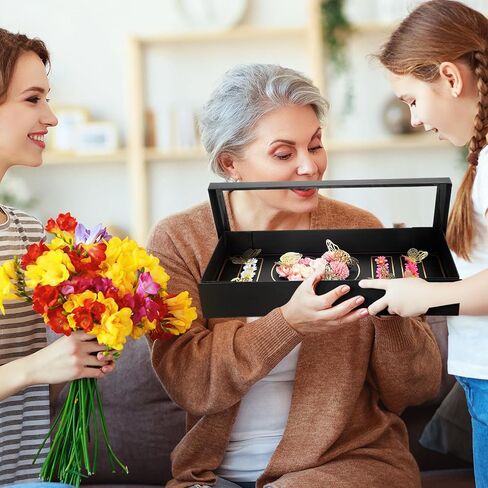 Feifeiya عيد الأم فارغة أنا أحبك صندوق للزهور مع إدراج رغوة 24 فراشة ذهبية 100 باقة دبابيس تشكيلة زهور صندوق هدايا أنا أحبك صندوق زهور لعيد الميلاد وحفلات الزفاف DIY الحرفية in Kuwait