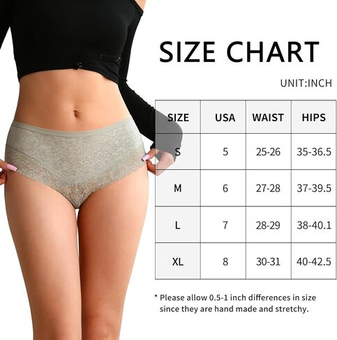 ملابس داخلية نسائية من ASIMOON مصنوعة من القطن بيكيني متوسط ​​الخصر مثير من الدانتيل للسيدات 6 قطع in Kuwait