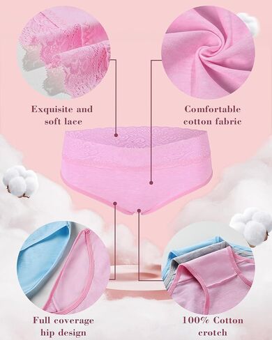 ملابس داخلية قطنية من Sunm Boutique للنساء سراويل داخلية من الدانتيل سراويل بيكيني نسائية ناعمة مثيرة تسمح بالتهوية in Saudi Arabia