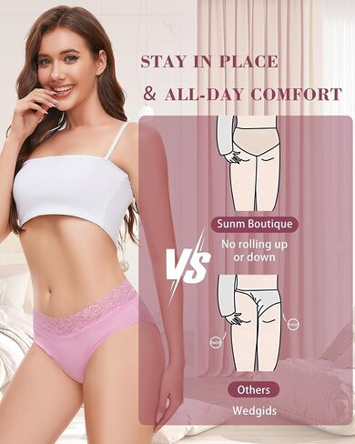 ملابس داخلية قطنية من Sunm Boutique للنساء سراويل داخلية من الدانتيل سراويل بيكيني نسائية ناعمة مثيرة تسمح بالتهوية in Saudi Arabia