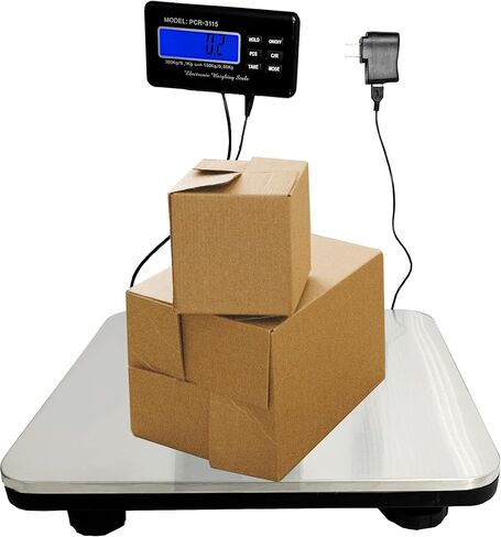 VOELIGT مقياس بريدي رقمي 660 رطل LCD مقياس الشحن 14 "x 12" منصة غير القابل للصدأ 300 كجم مقياس البريد المحمول مقياس الأرضية in Kuwait