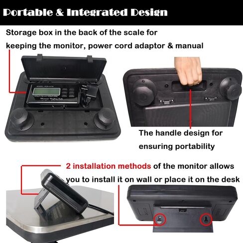 VOELIGT مقياس بريدي رقمي 660 رطل LCD مقياس الشحن 14 "x 12" منصة غير القابل للصدأ 300 كجم مقياس البريد المحمول مقياس الأرضية in Kuwait