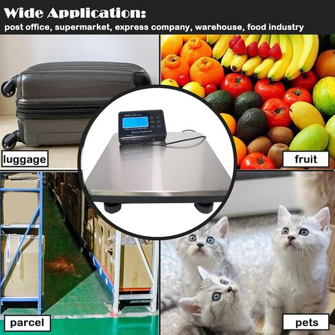 VOELIGT مقياس بريدي رقمي 660 رطل LCD مقياس الشحن 14 "x 12" منصة غير القابل للصدأ 300 كجم مقياس البريد المحمول مقياس الأرضية in Kuwait